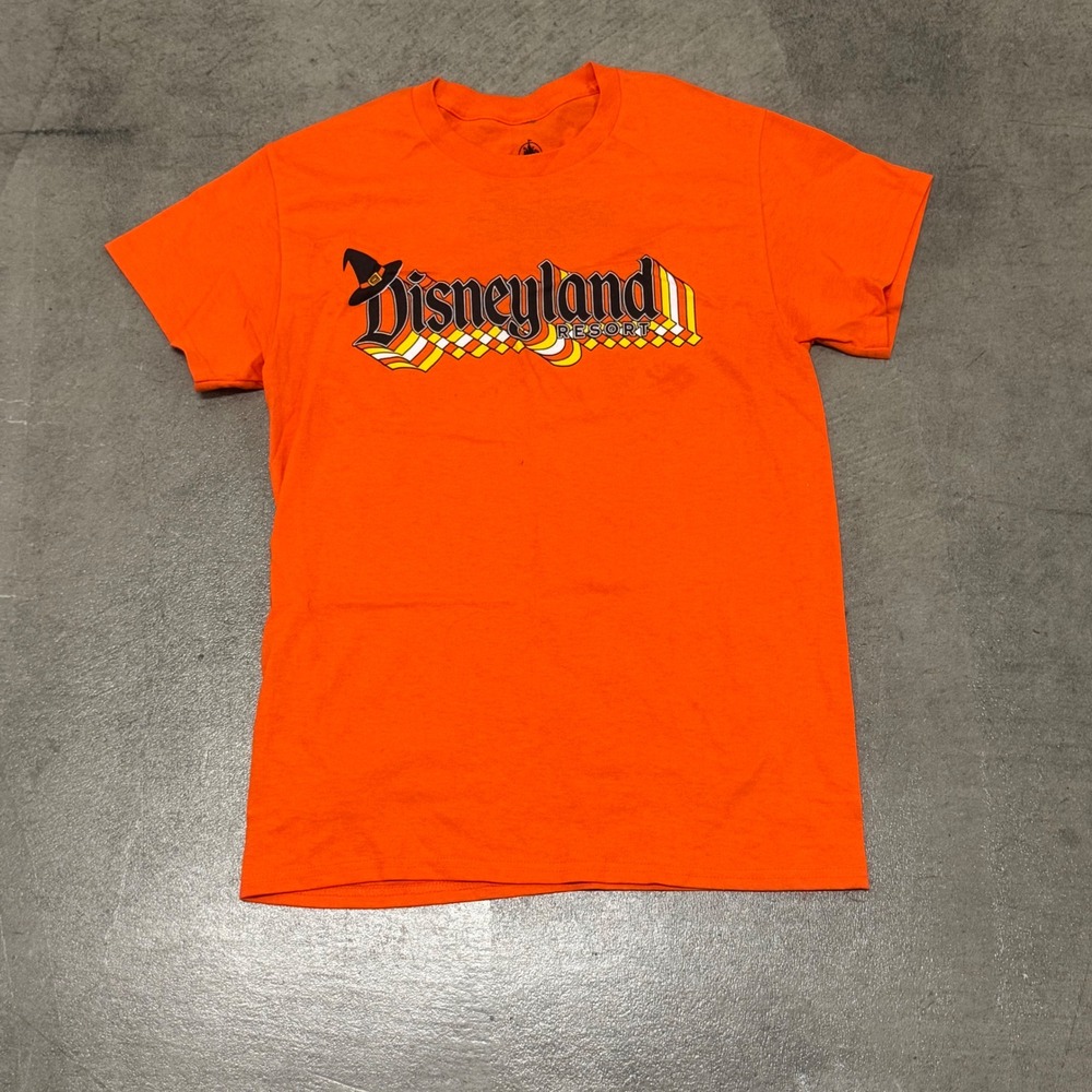 Disney Disneyland Resort Halloween Orange Graphic T-Shirt Womens XS Candy Corn